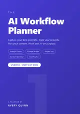 ler totalmente AI Workflow Planner: Prompt Tracker, Project Log & Content Calendar for AI-Powered Professionals (Portuguese Edition)