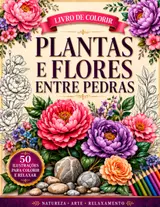 ler totalmente Plantas Entre Pedras livro de Colorir: Flores e Plantas Crescendo Entre Pedras para Colorir com Calma, Reduzir o Estresse e Despertar a Criatividade (Portuguese Edition)